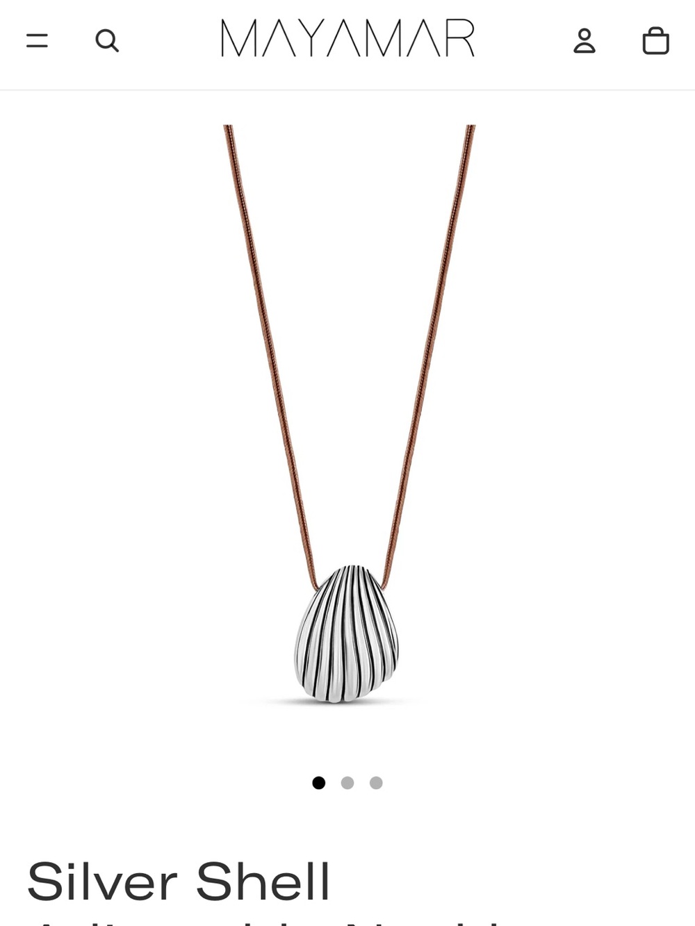 Silver Shell Adjustable Necklace - Picture 2 of 7